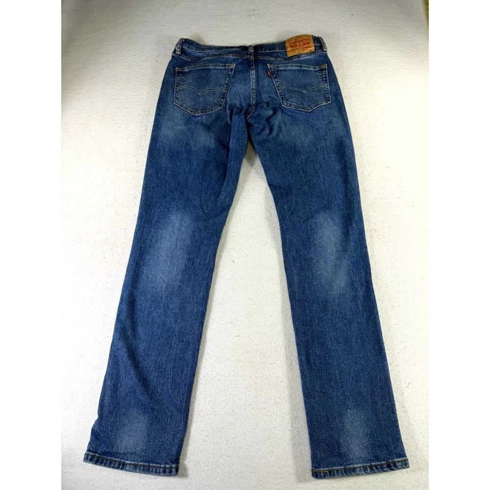 Levi's 511 Jeans Men 34x32 Blue Denim Medium Wash Streetwear Grunge Straight Leg